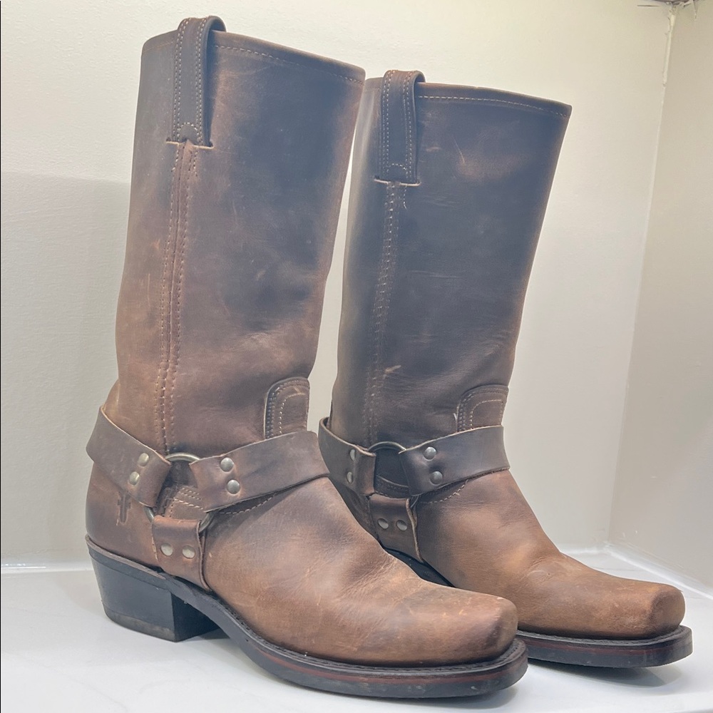 Frye Brown Leather Heeled Boots
